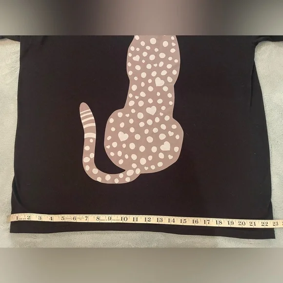 Unisex Cat T-Shirt with Gray Polka Dot Design - Picture 8 of 10